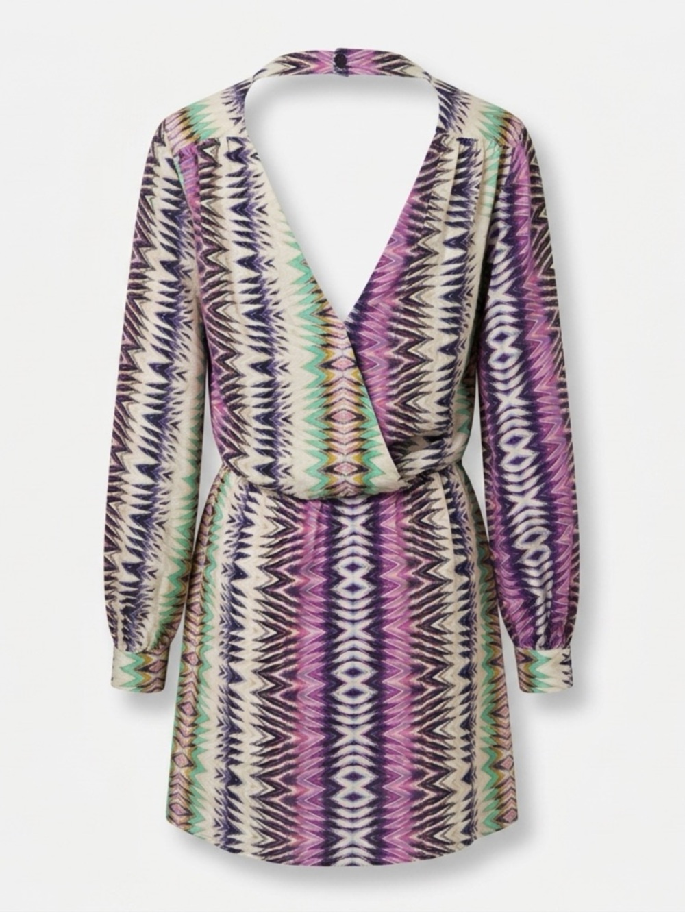 Parker silk Vibrant Multicolor V-Neck Dress - Picture 2 of 4